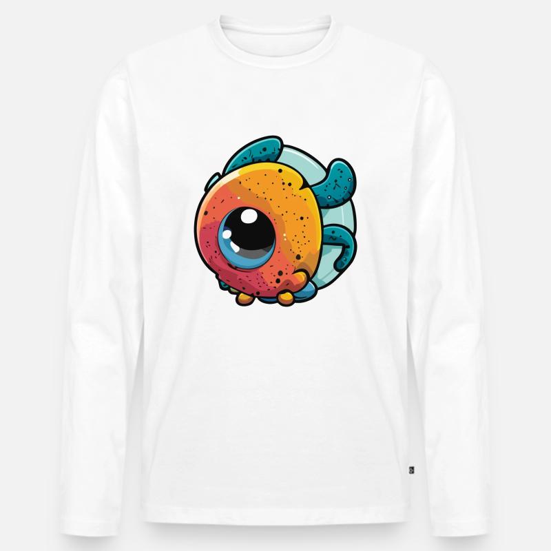 Neblig - Männer Premium Bio Langarmshirt - Weiß
