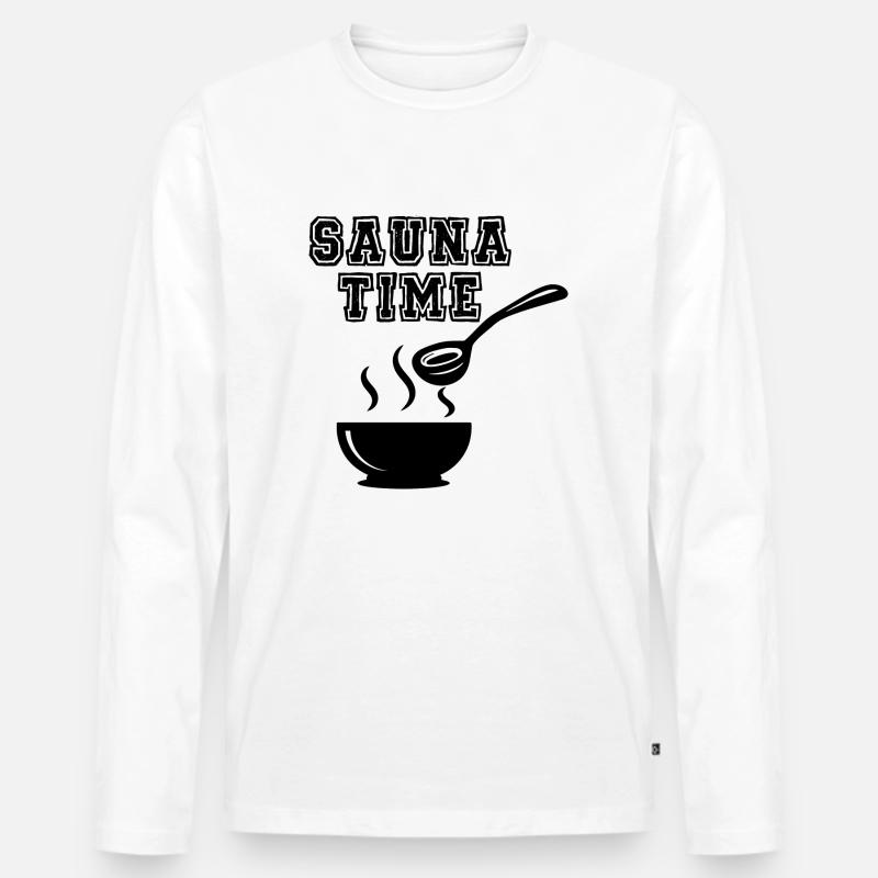 Sauna Wellness Spa - Männer Premium Bio Langarmshirt - Weiß