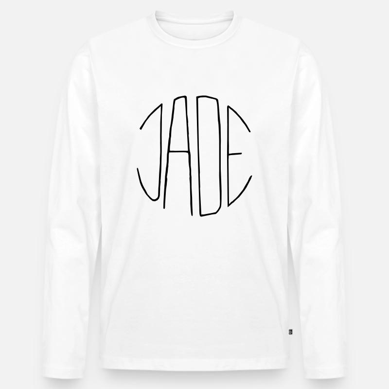 Jade - Männer Premium Bio Langarmshirt - Weiß