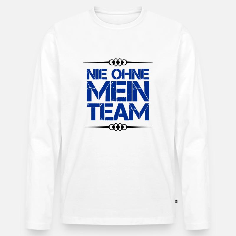Mein Team - Männer Premium Bio Langarmshirt - Weiß