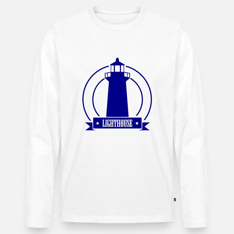 lighthouse 01 - Männer Premium Bio Langarmshirt - Weiß