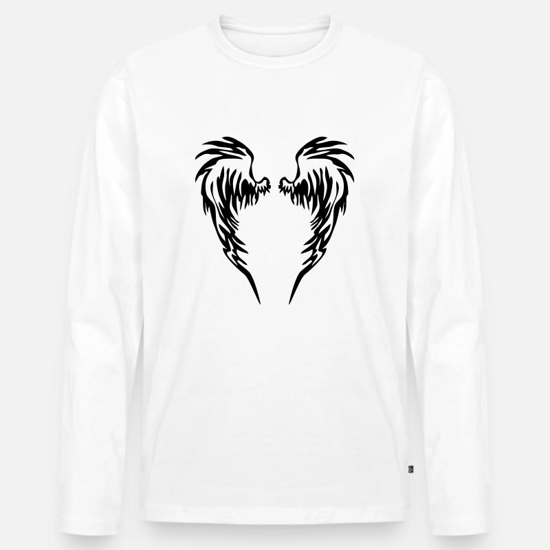 Engelsflügel - Männer Premium Bio Langarmshirt - Weiß