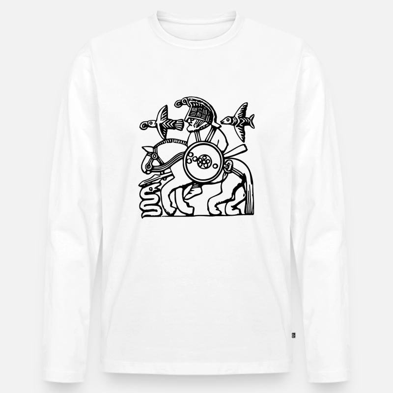 Odin - Männer Premium Bio Langarmshirt - Weiß