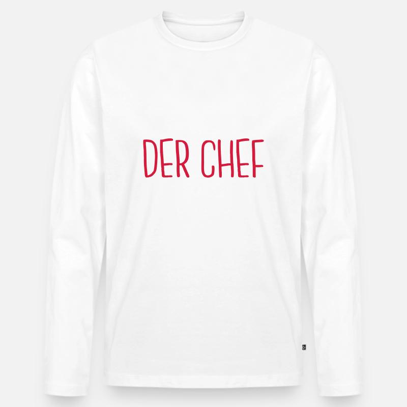 I bims der Chef - Männer Premium Bio Langarmshirt - Weiß