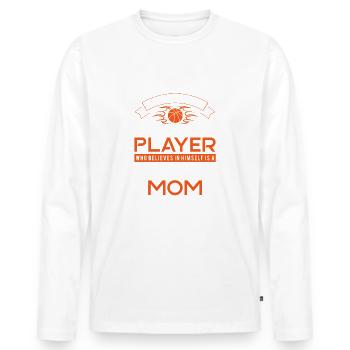 Behind every Basketball player is a Basketball mom - T-shirt manches longues Premium bio Homme - blanc - Devant - Nico (187cm)