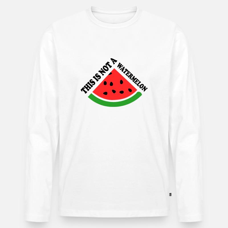 THIS IS NOT A WATERMELON - Männer Premium Bio Langarmshirt - Weiß