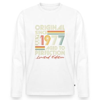 Juli 1977 Jahrgang Vintage Retro Geburtstag - Männer Premium Bio Langarmshirt - Weiß - Vorne - Nico (187cm)
