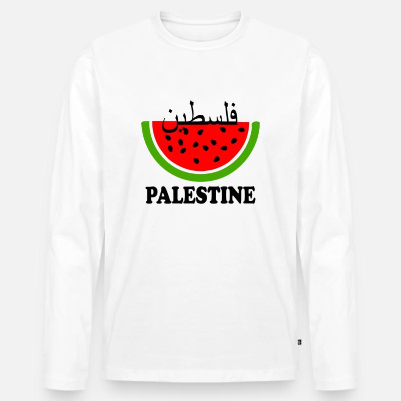 Palästina wassermelone فلسطين - Männer Premium Bio Langarmshirt - Weiß