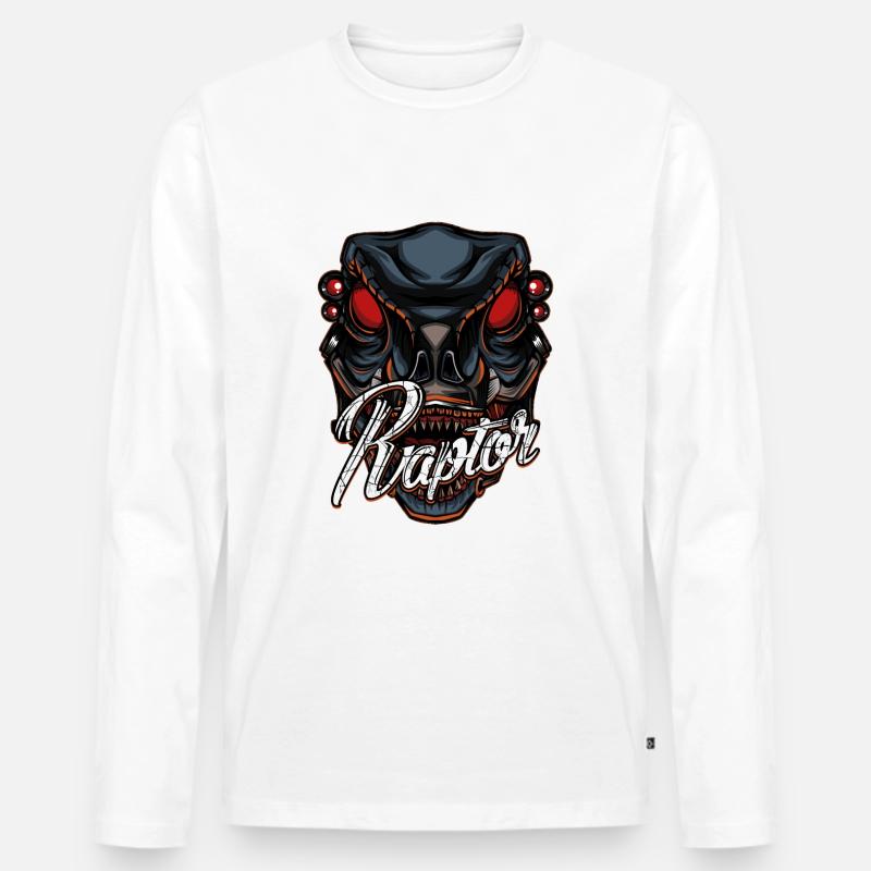 Raptor - Männer Premium Bio Langarmshirt - Weiß