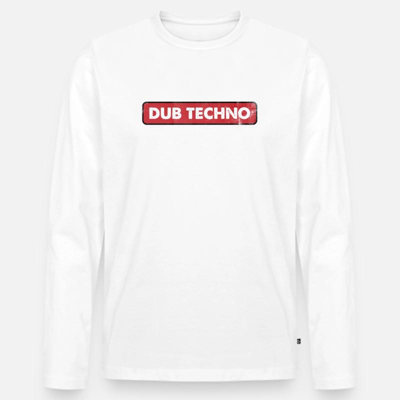 Dub Techno | Wir lieben Techno - Männer Premium Bio Langarmshirt - Weiß