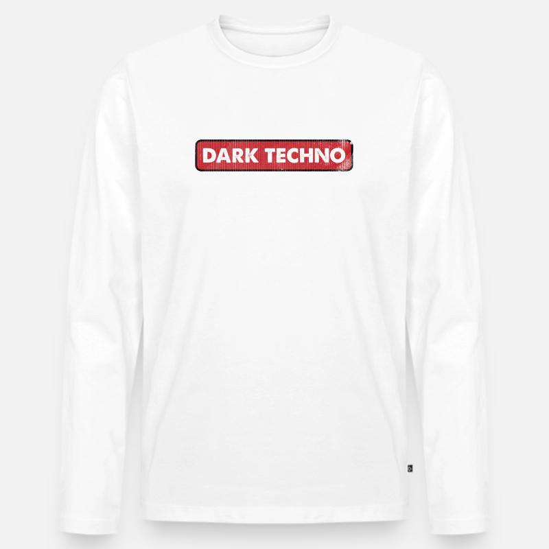 Dunkler Techno - Männer Premium Bio Langarmshirt - Weiß