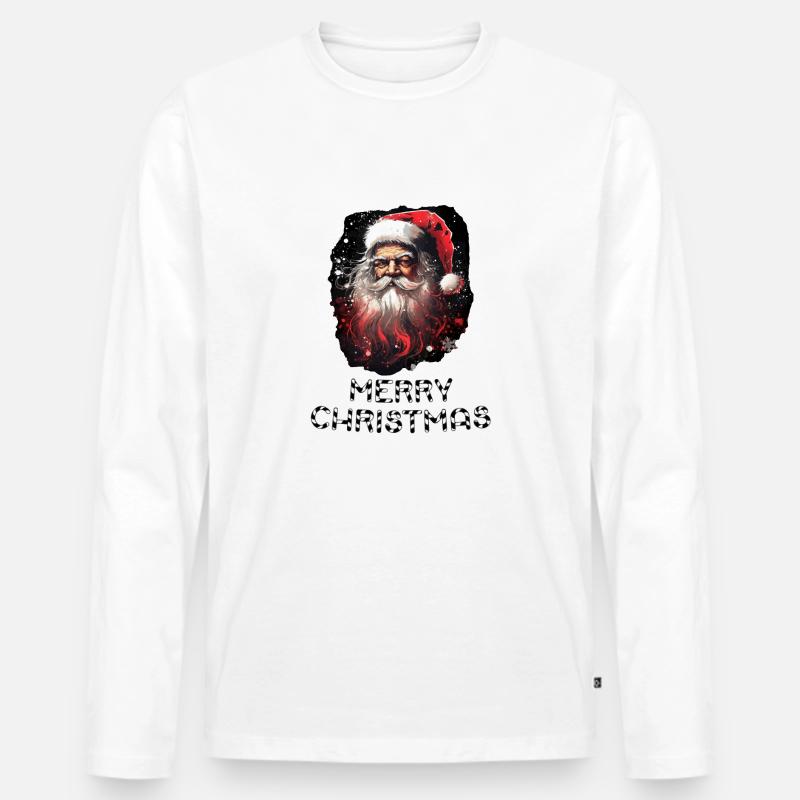 Weihnachtsmann - Marry Christmas - Männer Premium Bio Langarmshirt - Weiß
