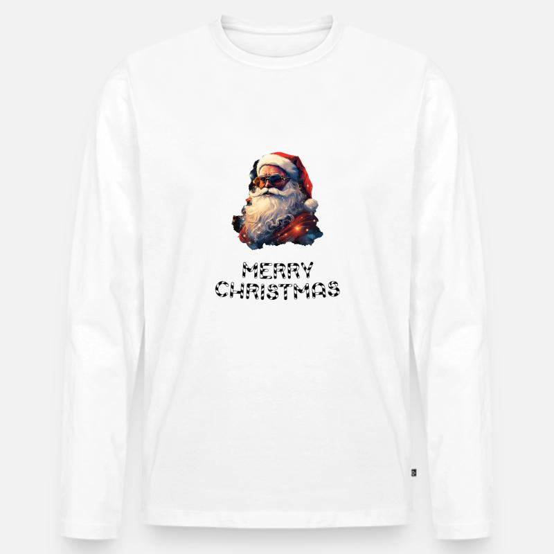 Weihnachtsmann - Marry Christmas - Männer Premium Bio Langarmshirt - Weiß