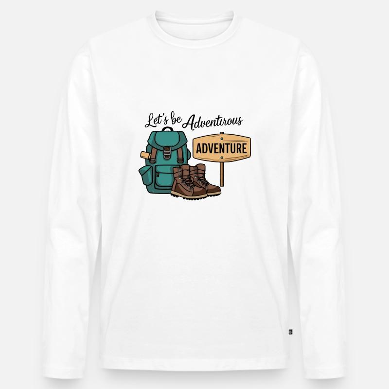Lass uns abenteuerlich sein. - Männer Premium Bio Langarmshirt - Weiß