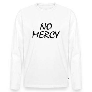 No mercy - Männer Premium Bio Langarmshirt - Weiß - Vorne - Nico (187cm)