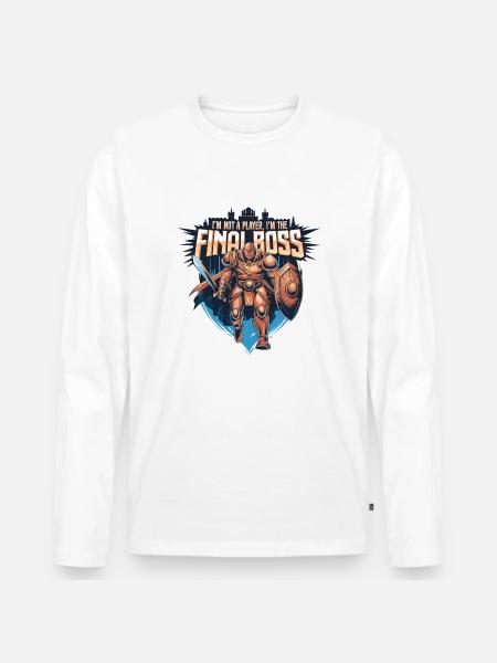 I'm the FinalBoss – Powerful Character - Men's Premium Organic Long Sleeve Shirt - white