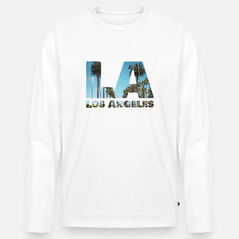 Beverly Hills - Los Angeles - Männer Premium Bio Langarmshirt - Weiß