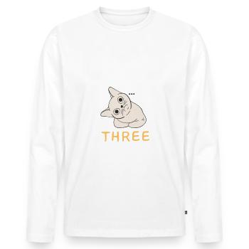 J’étais normal il y a trois chats - T-shirt manches longues Premium bio Homme - blanc - Devant - Nico (187cm)