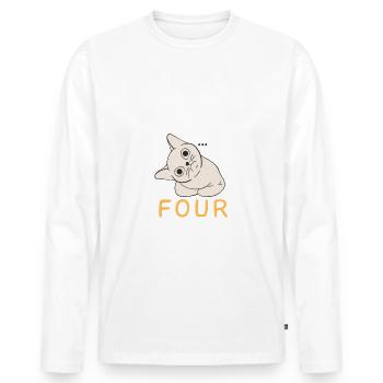 Vor vier Katzen war ich normal - Männer Premium Bio Langarmshirt - Weiß - Vorne - Nico (187cm)