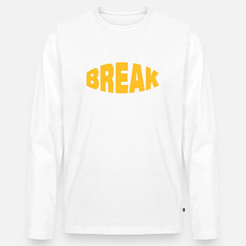 BREAK - Männer Premium Bio Langarmshirt - Weiß