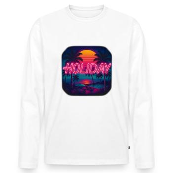 Neon Holiday Feeling – Summer Design under Palm Trees - Men's Premium Organic Long Sleeve Shirt - white - Front - Nico (187cm)