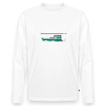 Die Bootsordnung für alle Bootseigner u. Kapitäne - Männer Premium Bio Langarmshirt - Weiß - Vorne - Nico (187cm)