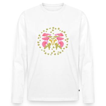 Ja, das tun wir - Männer Premium Bio Langarmshirt - Weiß - Vorne - Nico (187cm)