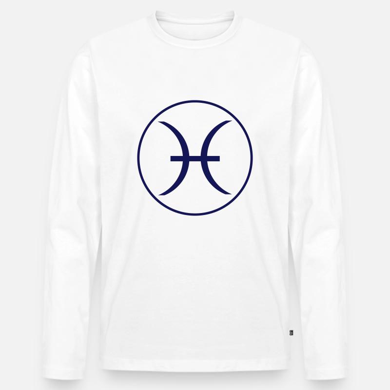 FISCHE STERNZEICHEN! - Männer Premium Bio Langarmshirt - Weiß