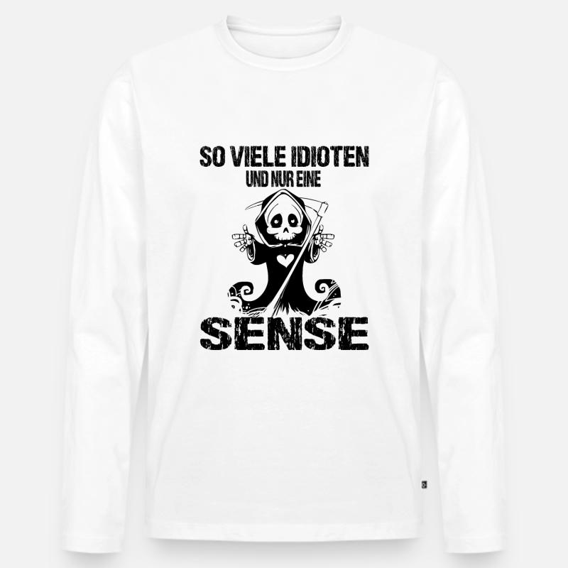 Spruch - Männer Premium Bio Langarmshirt - Weiß