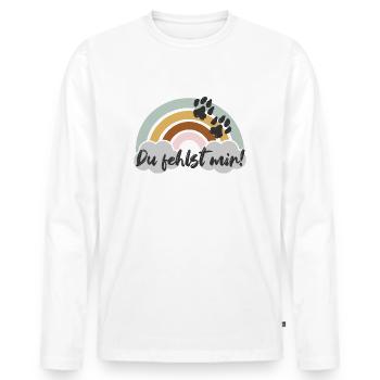 Tu me manques ! - T-shirt manches longues Premium bio Homme - blanc - Devant - Nico (187cm)