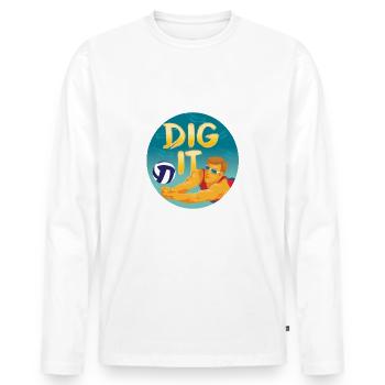 Dig it Beachvolleyball Design - Männer Premium Bio Langarmshirt - Weiß - Vorne - Nico (187cm)