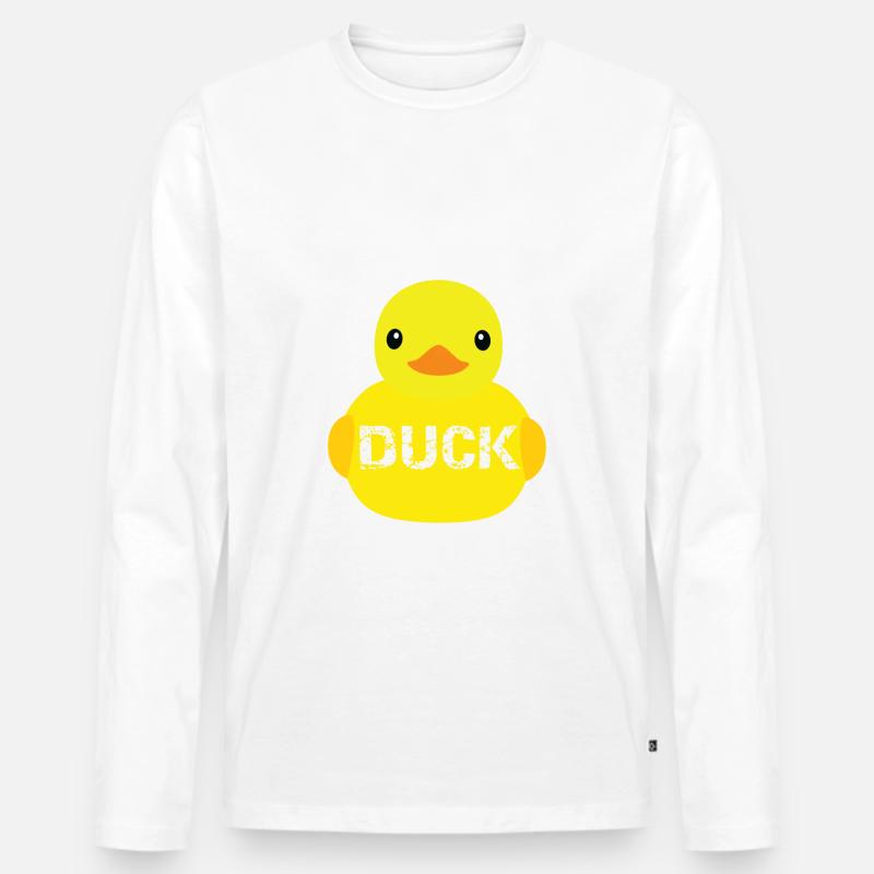 What the duck - Männer Premium Bio Langarmshirt - Weiß