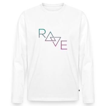 RAVER T-Shirt - Men's Premium Organic Long Sleeve Shirt - white - Front - Nico (187cm)