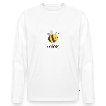 Soyez le mien abeille calembour mignonne et drôle - T-shirt manches longues Premium bio Homme - blanc - Devant - Nico (187cm)