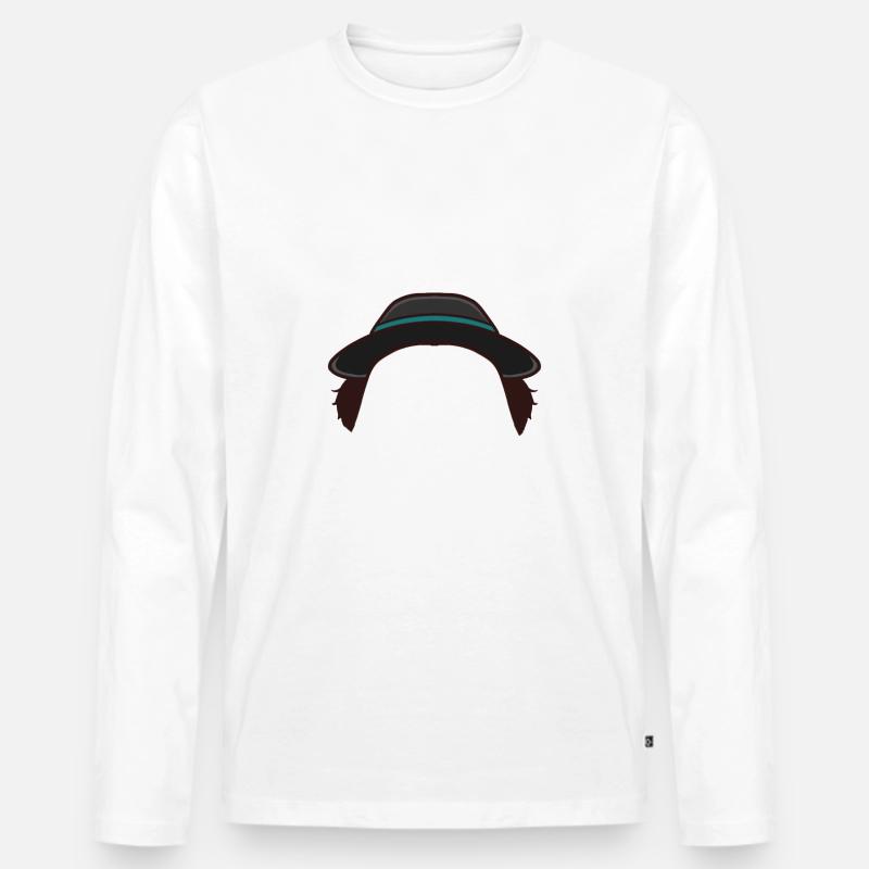 Hut mit Koteletten - Männer Premium Bio Langarmshirt - undefined