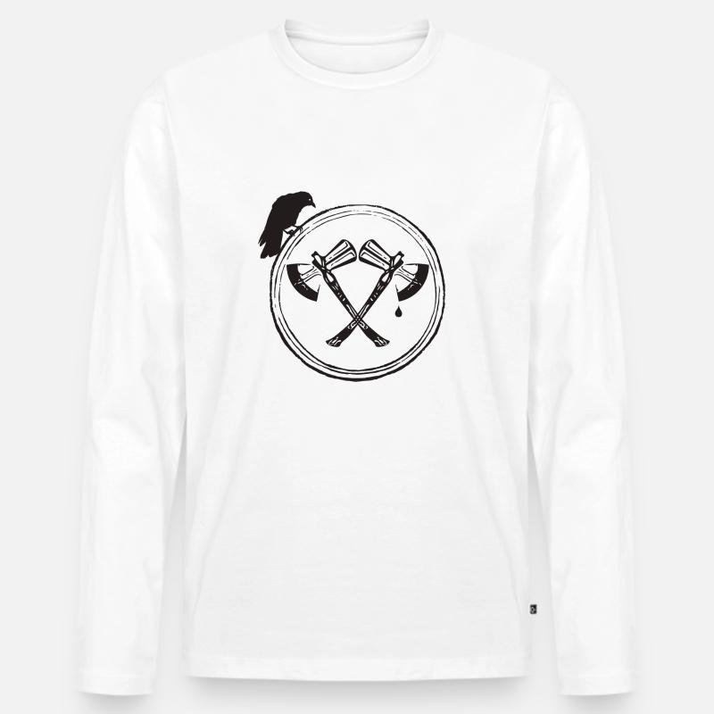 Wikinger Äxte - Männer Premium Bio Langarmshirt - Weiß