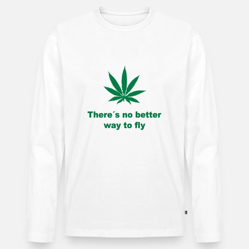 Marihuana - Männer Premium Bio Langarmshirt - Weiß