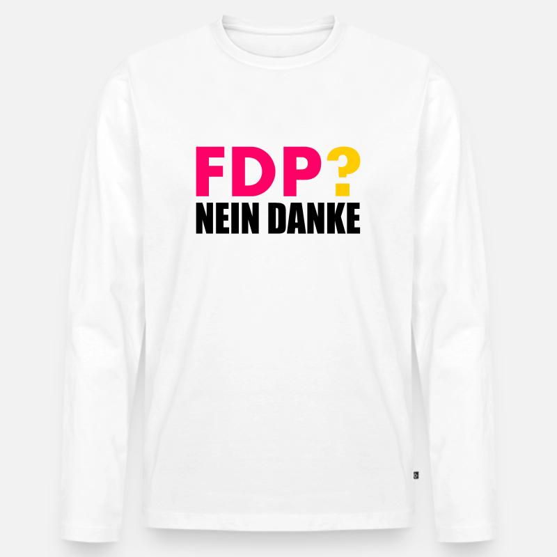 Fdp nein danke - Männer Premium Bio Langarmshirt - Weiß
