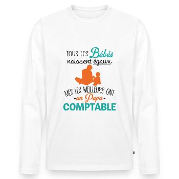 The best babies have an accountant dad - Men's Premium Organic Long Sleeve Shirt - white - Front - Nico (187cm)
