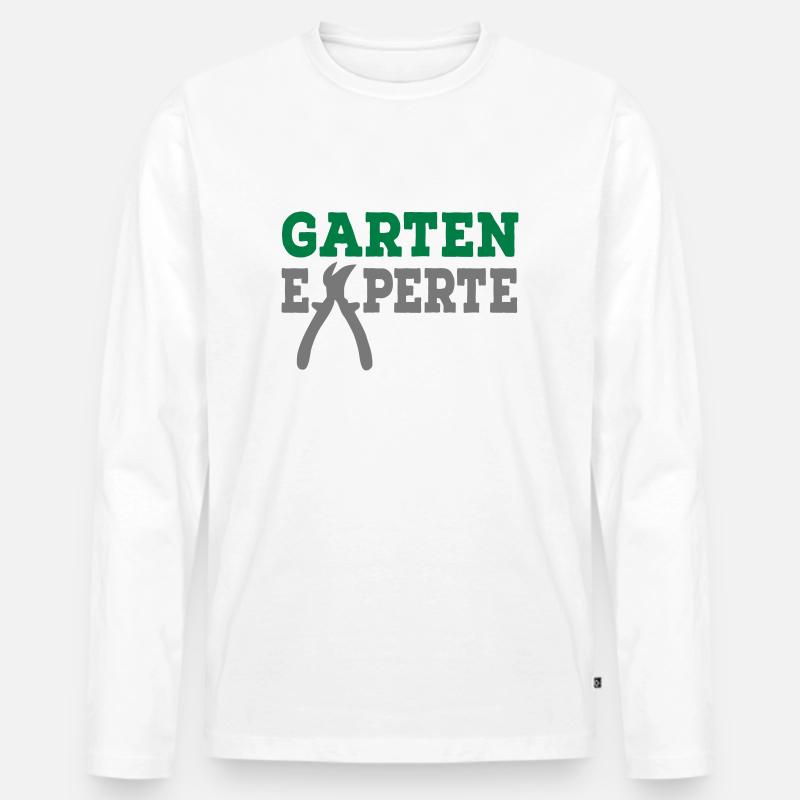 Garten Experte - Männer Premium Bio Langarmshirt - Weiß