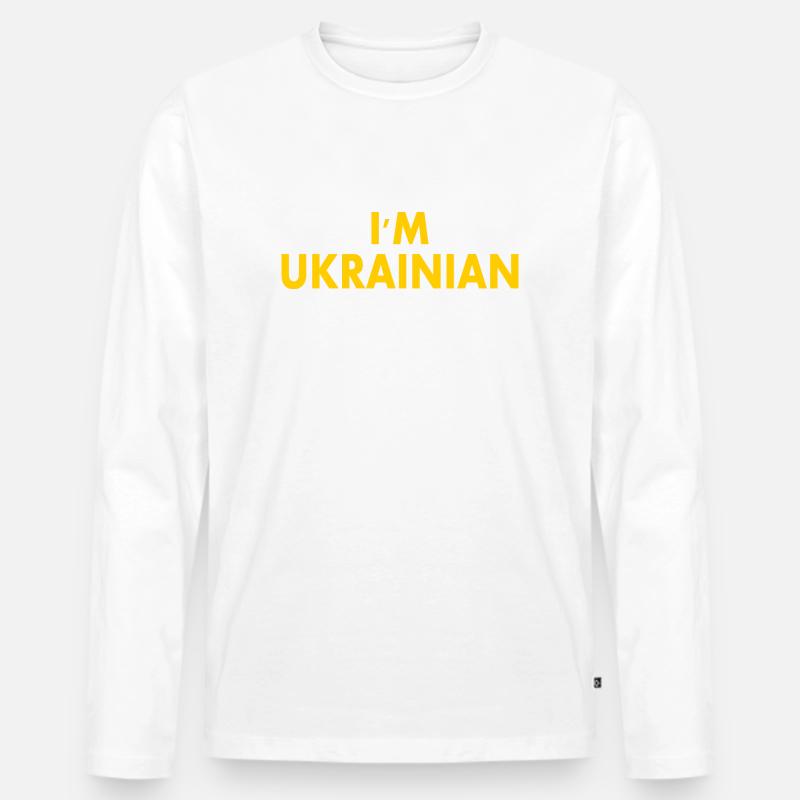 Im ukrainian - Männer Premium Bio Langarmshirt - Weiß