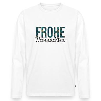 Merry Christmas - Men's Premium Organic Long Sleeve Shirt - white - Front - Nico (187cm)