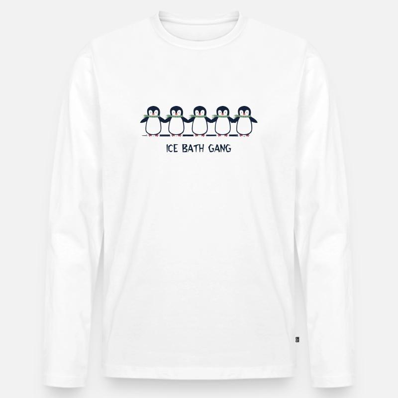 eisbaden winterbaden eisbader kältekick - Männer Premium Bio Langarmshirt - Weiß