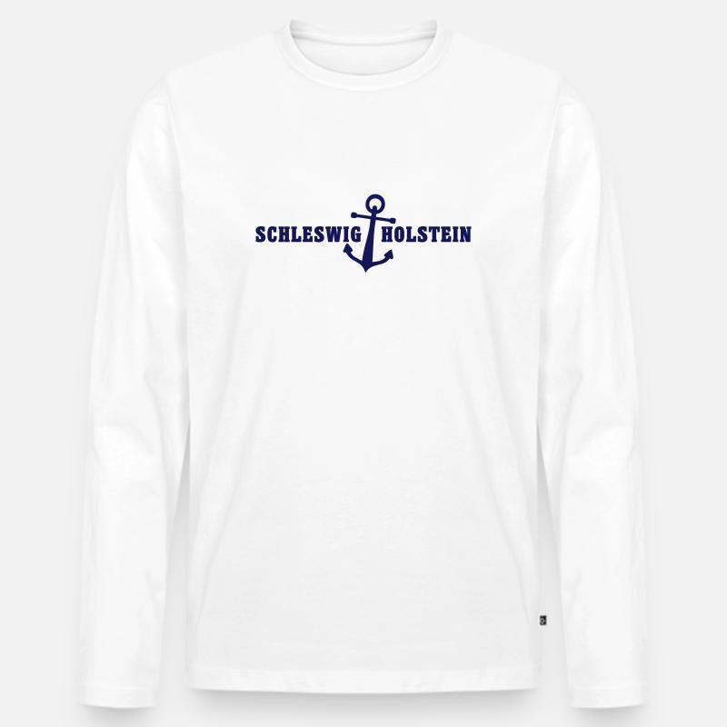 Schleswig Holstein - Männer Premium Bio Langarmshirt - Weiß