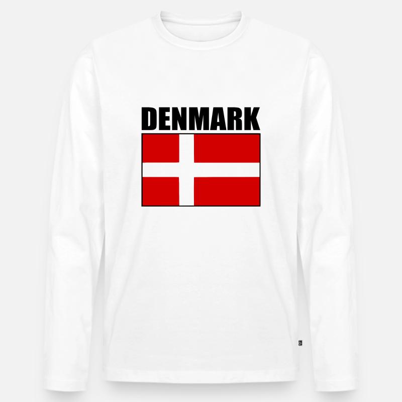 Dänemark - Männer Premium Bio Langarmshirt - Weiß