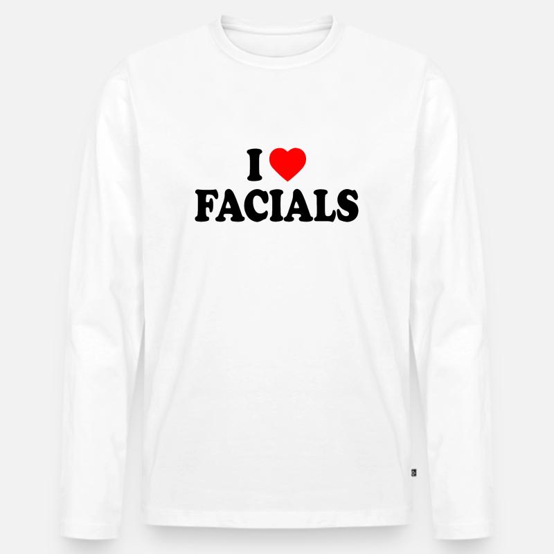 I love facials - Männer Premium Bio Langarmshirt - Weiß