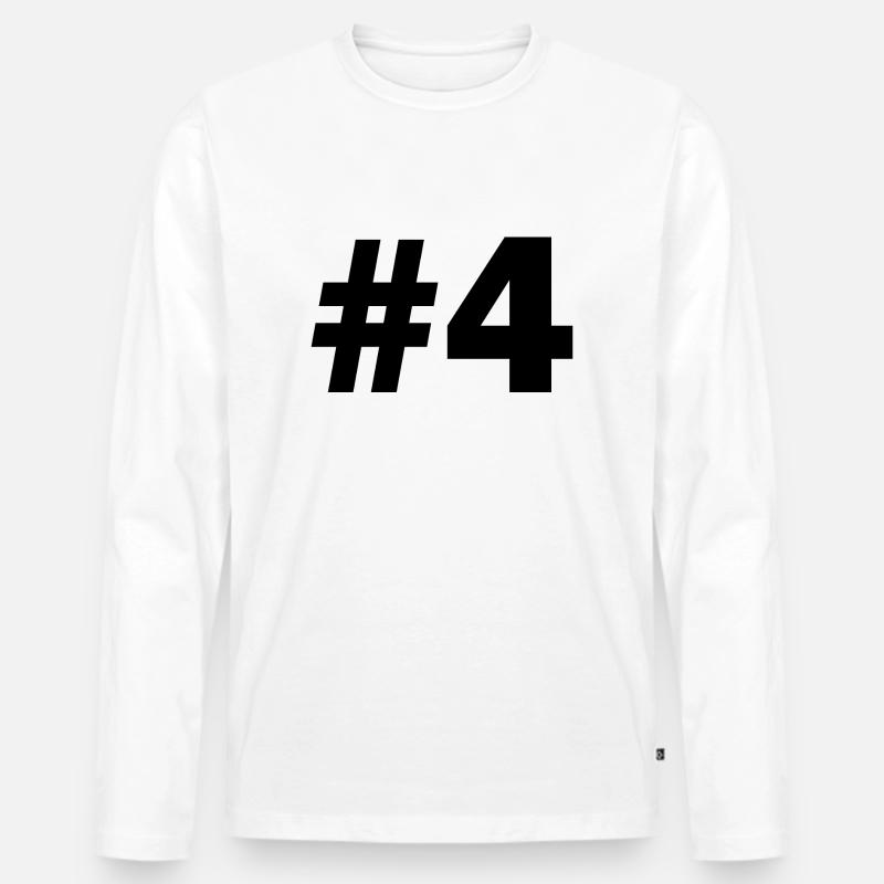 #4 - Männer Premium Bio Langarmshirt - Weiß