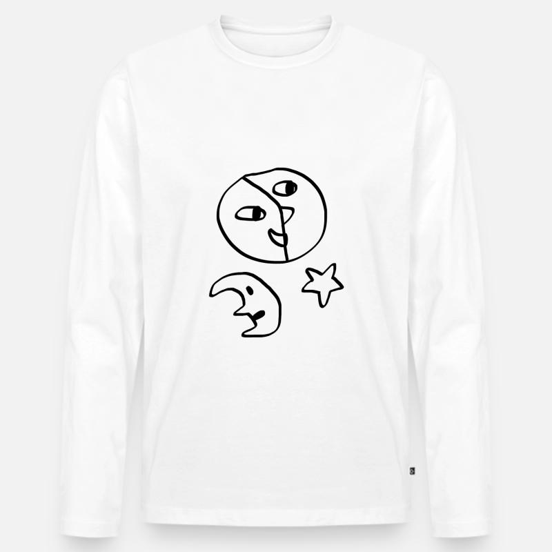 shaky Doodles - Männer Premium Bio Langarmshirt - Weiß