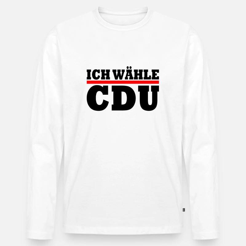 Cdu - Männer Premium Bio Langarmshirt - Weiß