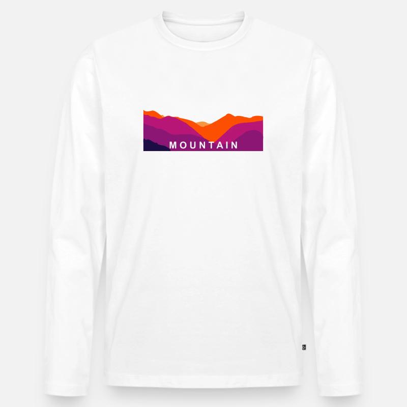 Bergsilouette Mountain - Männer Premium Bio Langarmshirt - Weiß